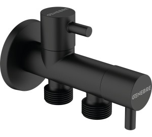Válvula de escuadra doble 1/2" - 1/2"  Negro